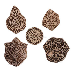 Vintage Floral <b>Wooden</b> Printing <b>Blocks</b> Only on Indianshelf WB-2907 - Product Image 1