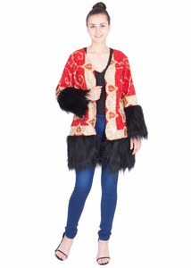 Ethnic Banjara Hand Embroidery Women Long Bomber <b>Jacket</b> Breathable Eco Friendly Winter Wear - Product Image 3