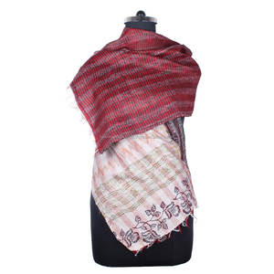 Kantha Work <b>Silk</b> Handmade <b>Vintage</b> Style <b>Scarf</b> SC1229 Girls <b>Scarf</b> Stole Hijab <b>Vintage</b> Kantha Hand Stitched Cotton Allover <b>Scarf</b> - Product Image 1