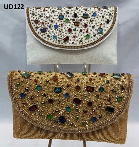 UD118 Indian Bridal Evening Fashion Handmade Ethnic Traditional Beaded Clutch Crossbody Handbag for Ladies Shopping Party - Product Image 5
