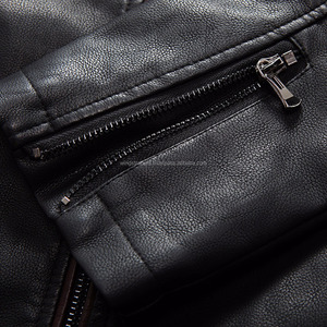 Ailes commerçants hommes hiver mode veste en cuir véritable noir à capuche fermeture éclair crochet respirant grande taille brodé Style - Product Image 6