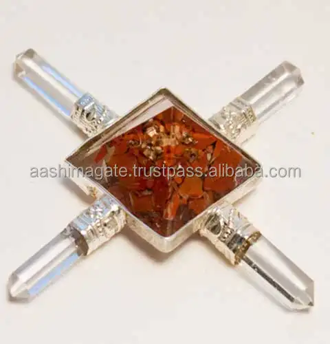 Orgon pyramide Energie erzeuger mit 4-Punkt-Kristallstift Crystal Crafts Natursteine Fairy Reiki Orgone Energy Generator