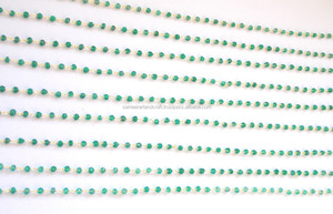 สร้อยลูกประคำประดับโอนิกซ์สีเขียวชุบเงินทำด้วยมือสไตล์วินเทจ Boho พันลวดลูกปัดทองเหลืองส่วนประกอบเครื่องประดับ - Product Image 4