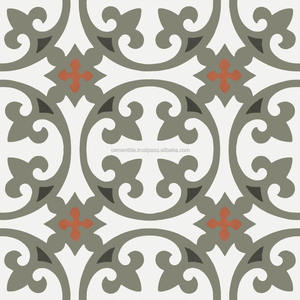 กระเบื้องซีเมนต์เคลือบสี Encaustic Cement Tile-CTS 3.8 ขนาด 150x150 มม. กระเบื้องตกแต่งภายในสไตล์โมเดิร์นสำหรับวิลล่า สีดำ ทนกรด - Product Image 2