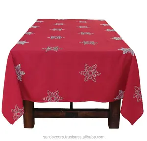 Hindistan'da en iyi fiyat toptan özel renk ve boyut ile masa örtüsü tasarım masa örtüleri için keten kumaşlar...