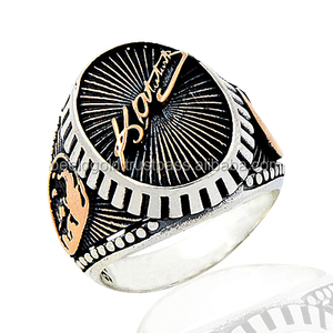 925K Sterling Silver Ataturk <b>Men</b> <b>Ring</b> - Product Image 1