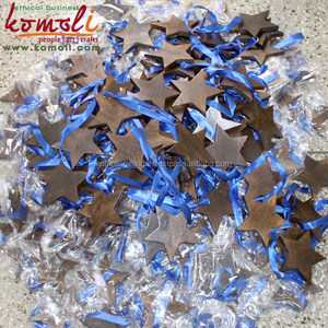 Formes étoiles découpées en bois naturel, fait à la main, ornements de noël, vente en vrac, 1 pièce - Product Image 6