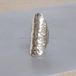 Anillo martillado de plata esterlina con ajuste de barra para regalo de compromiso de aniversario de boda - Product Image 2
