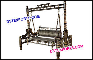 <b>Wooden</b> Sankheda <b>Swing</b> <b>Set</b> Royal Wedding <b>Swing</b> With Chairs Wedding Jhula Decoration - Product Image 4