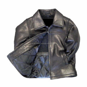 Veste en cuir véritable noir en peau d'agneau pour enfants, fait par des ailes, livraison rapide - Product Image 2