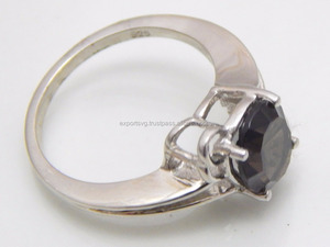 Anillo de boda de Plata de Ley 925, anillo de piedras preciosas de cuarzo ahumado clásico para mujer, joyería de compromiso - Product Image 3
