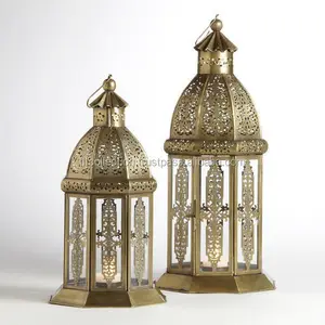 Arabic Antique Metal Candle Lantern Moroccan Lantern For Ramadan Decoration