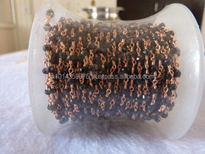 Pierres de guérison en argent Sterling plaqué or, cristaux d'onyx noir pour la fabrication de bijoux, chaîne perlée - Product Image 3