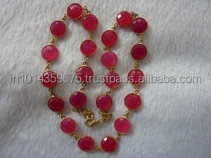 Coszcalt exporta collar de piedra de Calcedonia Rosa Cadena de joyería al por mayor para ocasiones de compromiso de boda o regalo - Product Image 2