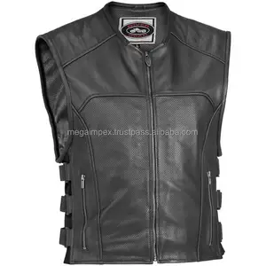 Lederen Vest Met Veters Min. Order: 15 Stuks