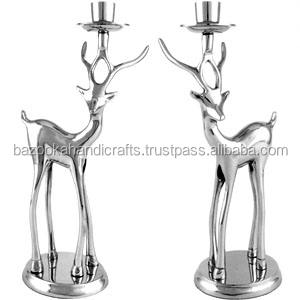 Porte-bougie décoratif en nickel plaqué en forme de cerf pour la maison, les hôtels et les restaurants, porte-bougie en métal pour la table - Product Image 6