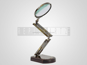 Loupe de table décorative en laiton à charnière, style antique vintage, pour la lecture, l'étude, le bureau et la décoration intérieure - Product Image 3