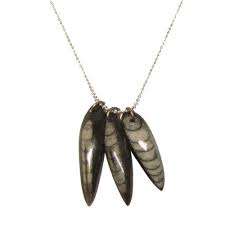 Collier en marbre naturel avec fossiles d'ammonites, dents de requin et goniatites, forme spéciale 2,3 cm - Product Image 5