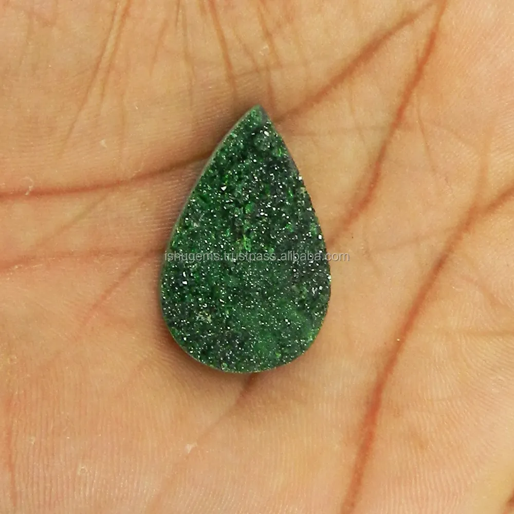 Ince mineraller Uvarovite Garnet 2.0X3.1cm armut serbest 8.13 Gms, yarı değerli doğal taş gevşek taş IG3270