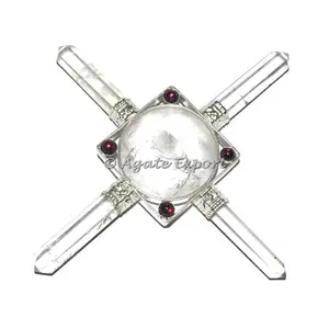 Cristal de quartz avec générateur d'énergie grenat: générateur d'énergie de guérison outil d'agate générateur d'énergie pierre précieuse - Product Image 1