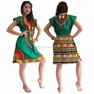 Mini Vestido MJF, Dashiki Africano, Caftán Boho, Top, Cubierta de Bikini, Blusa para Mujer, Caftán Hippie, Vestido Boho, Estilo Kimono, Talla Grande - Product Image 6