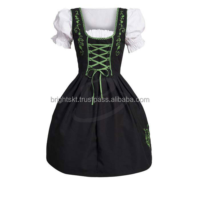 knee length dresses for ladies Oktoberfest Ladies Traditional Dress with Lace Apron S