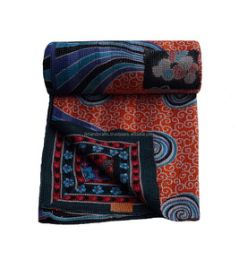 Venta al por mayor Sari Kantha Manta Puro Algodón Vintage Kantha Edredón - Product Image 1