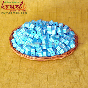 Perles en résine acrylique blanches et bleues, superposées, design personnalisé, pour la fabrication de bijoux, livraison gratuite - Product Image 2