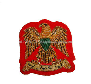 100% Bullion Wire & Wool Fabric Outdoor Uniform Custom Logo Embroidery Patch Handmade Badges - Product Image 6