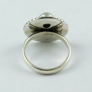 Bagues en argent Sterling 925 avec pierre de lune arc-en-ciel, bijoux en argent oxydé, bijoux en argent fin - Product Image 5