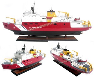 Modèle de navire citerne en bois USCGC Healy Ice Breaker - Bateau artisanal - Product Image 1
