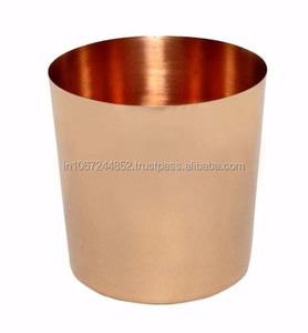<b>Copper</b> Shiny Cylinder Votive <b>Candle</b> <b>Holders</b> with Tealights Decorative Jars Handmade for Home Decoration - Product Image 1