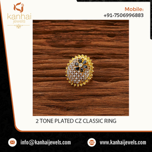 Comprar en línea bellamente nuevo diseño chapado en oro CZ clásico anillo de dedo-50679 - Product Image 2