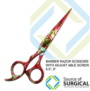 Ciseaux de coiffeur à manche en céramique multicolore avec lame en acier inoxydable à pointe pointue pour la beauté - Product Image 1