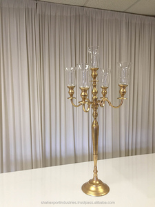เชิงเทียนอะลูมิเนียม + เหล็ก5แขนสีทองด้านเป็นมิตรกับสิ่งแวดล้อมหรูหราไม่ซ้ำใครสำหรับงานแต่งงานงานปาร์ตี้ - Product Image 4