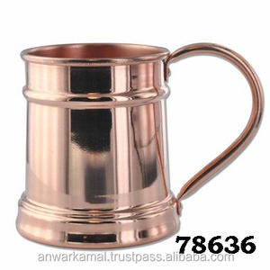 Bar de Hotel de lujo, oro rosa, acabado liso, taza de cerveza de cobre puro, Bar de fiesta, taza para beber con asa, cerveza, vino, taza de cobre para beber - Product Image 2