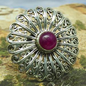 Rojo delicado Anillo de Plata de Ley 925 con filigrana de Rubí, pendientes de Gema Natural, proveedor de joyería - Product Image 3