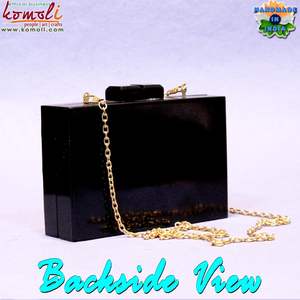 Bolso de Mano de Lujo, Combinación de Mosaico Acrílico y Madera, Bolso de Mano Tipo Clutch de Madera - Product Image 5