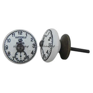 Boutons de lit d'horloge noirs et blancs décoratifs faits à la main poignées et boutons d'armoires de cuisine - Product Image 2