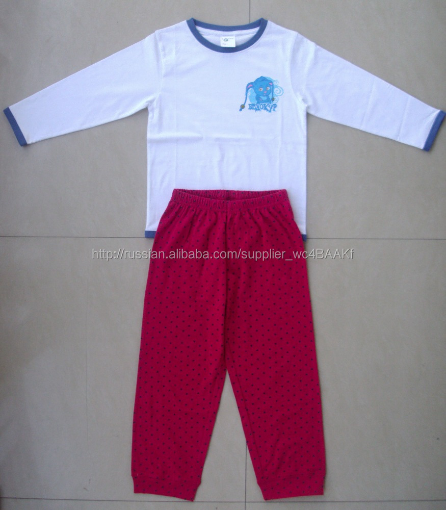 High end качества дети с длинным пижамы установить, 100% хлопок девушки длинные пижамы установить.