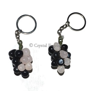 Green <b>Jade</b> Tumbled Grapes Key <b>Rings</b> : Stone Keyrings - Crystal Export - Product Image 2