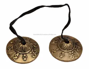 Vintage-Tibetan-Buddhist-Tingsha-Bells-Handcrafted-in-Nepal-Om-Mani-Padme-Hum Small Tibetan Tingsha Cymbals Bell Om Mani Padme