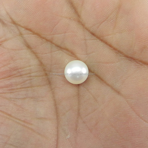 พลอยไข่มุกสีขาวธรรมชาติ10มม. กลม Cabochon 5.4 Cts อัญมณีหลวม Ishu IG4512 - Product Image 3