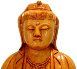 Statue de bouddha en bois, Sculpture faite à la main, pièce de spectacle décorative, art, cadeaux - Product Image 1