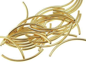 Perles tubulaires plaquées or, accessoires pour fabrication de bijoux, perles larges pour bijouterie, pièces - Product Image 3