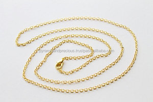 Cadena de Plata de Ley Chapada en Oro con Eslabones Ovalados NanPlanetSilver, Elegantes Accesorios y Componentes para Joyería - Product Image 2