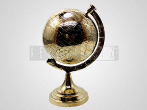 Globo terráqueo de escritorio decorativo de latón para educación - Product Image 3