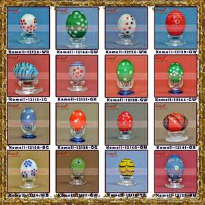 Assorted Handmade Glass Marble Easter Eggs Unique decorative solid glass eggs for spring gifts, home decor, and displays - Product Image 2