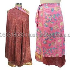 Silk Sari Patchwork doppels chich tiger und reversibler Wickel rock <span class=keywords><strong>Magic</strong></span> Around Röcke Indian <span class=keywords><strong>Vintage</strong></span> Kleid Strand kleidung <span class=keywords><strong>Wrap</strong></span> around - Product Image 2