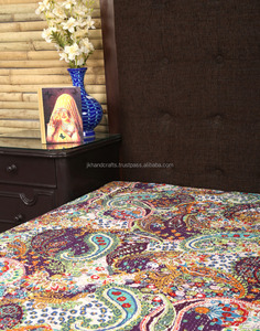 Paisley Kantha edredón indio algodón colcha hecha a mano Paisley Kantha tiro - Product Image 2